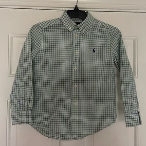 Ralph Lauren Blue and White Checkered Shirt - Boy’s - 6y